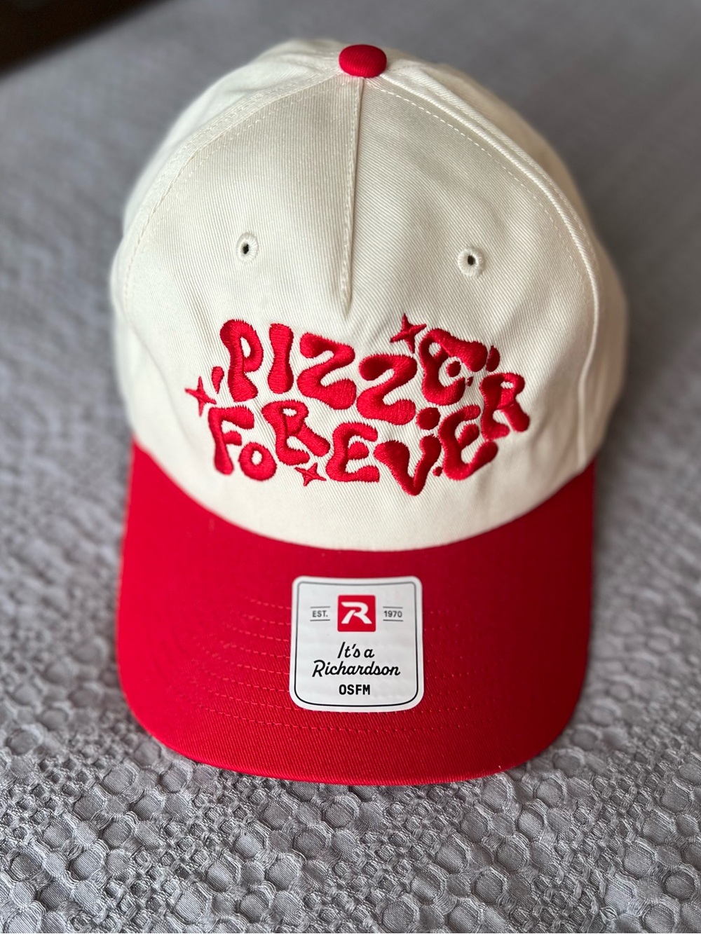 Brand new- Richardson Brand “Pizza Forever” snap back baseball hat